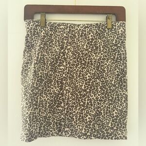 Free People Brown Leopard Mini Skirt